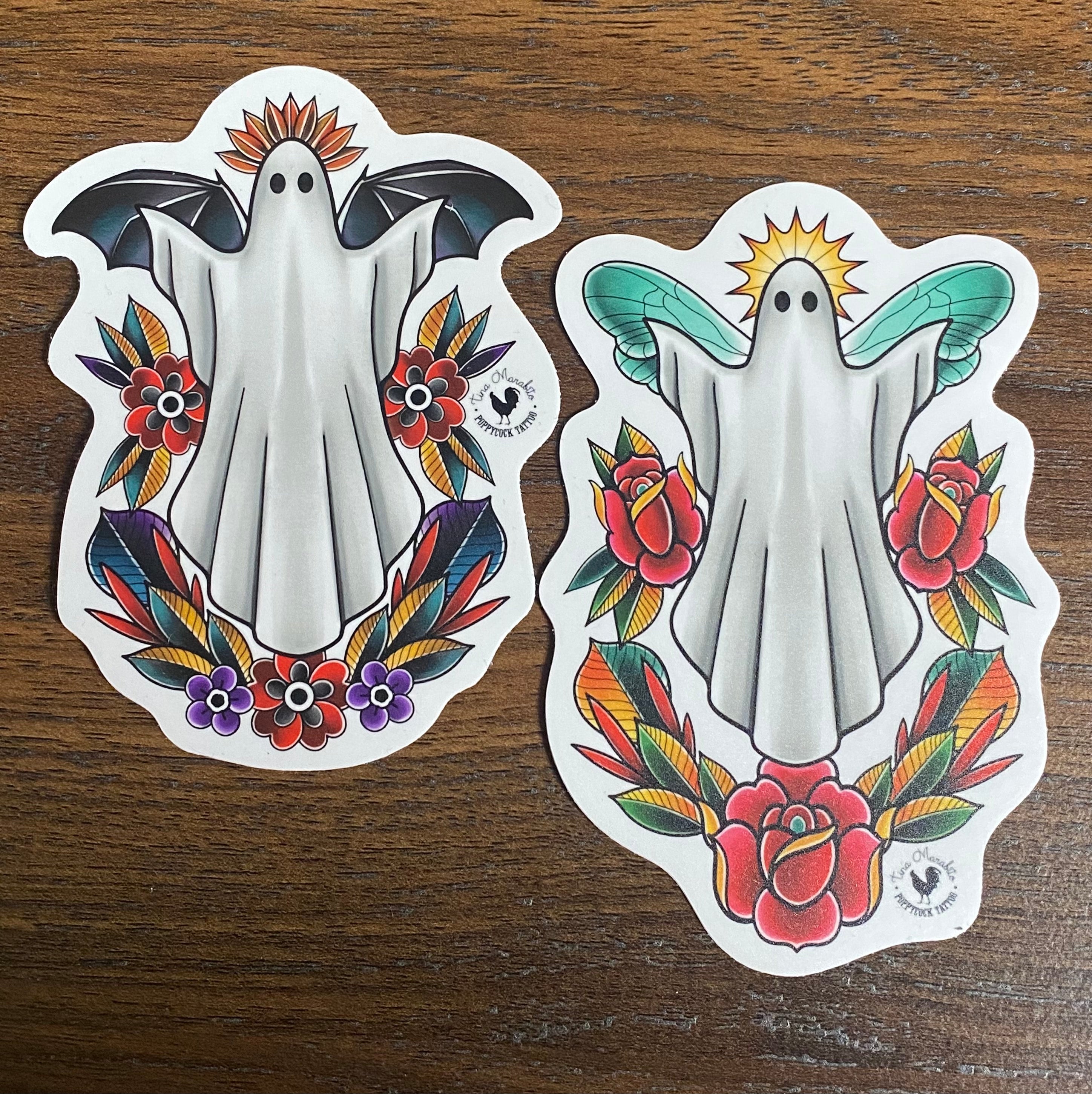 Ghost and Pumpkin Temporary Tattoo