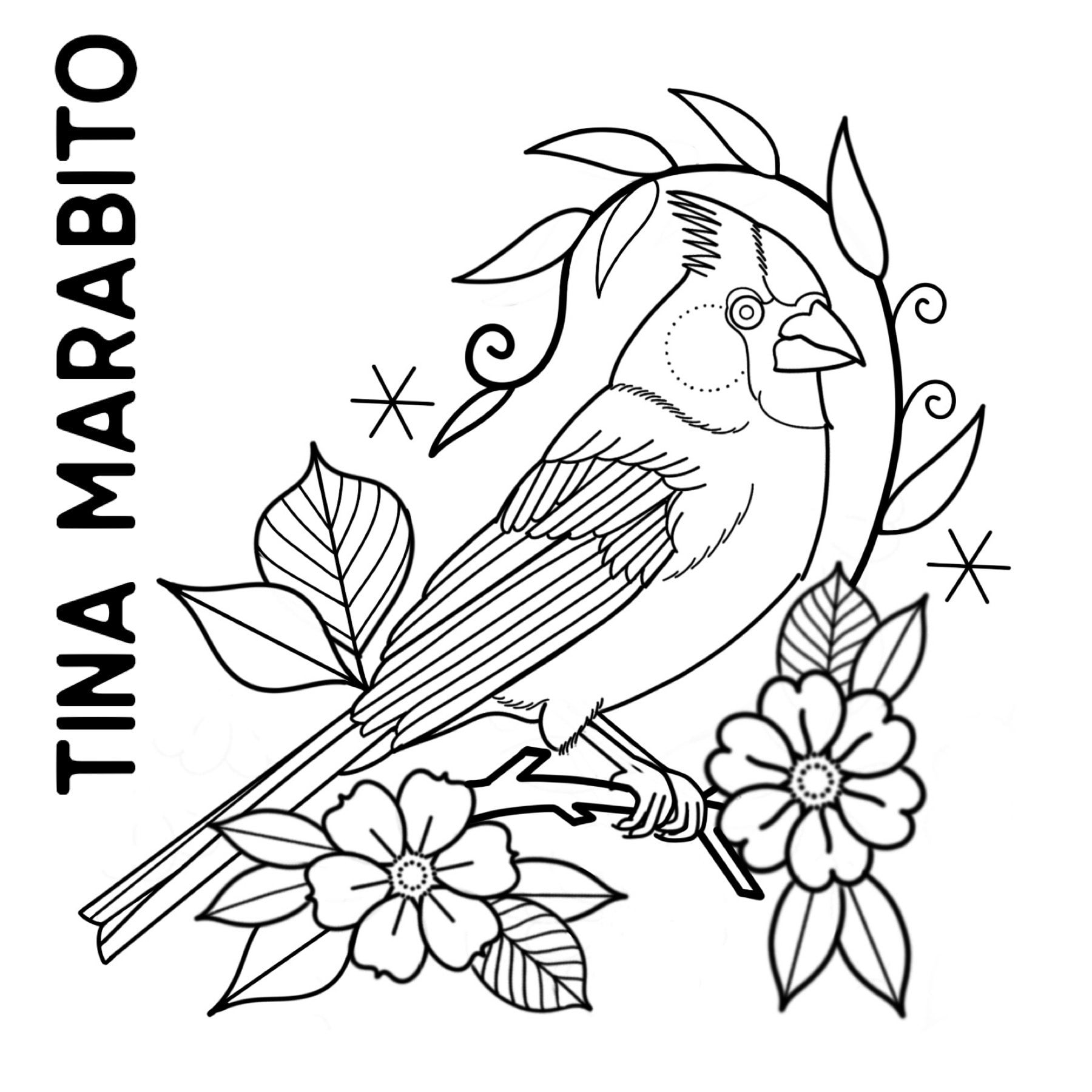 Cardinal Tattoo By Tina Marabito Poppycock Tattoo