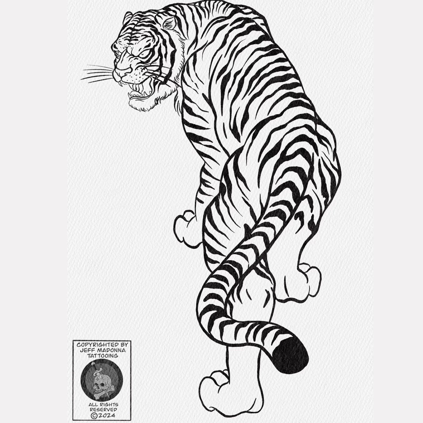 Full Tiger Tattoo By Jeff Madonna Poppycock Tattoo